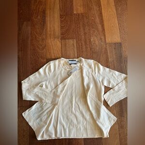 NEW August Silk Light Cream Sleeveless Shell and Cardigan Set - M